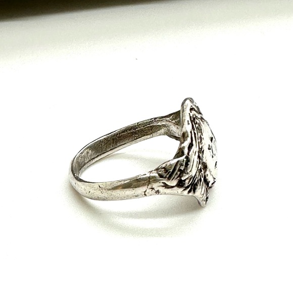 Vintage Art Nouveau Face Sterling Silver Ring - Picture 10 of 14